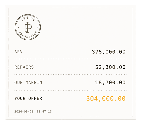 ARV postcard: how InTym Properties values your home